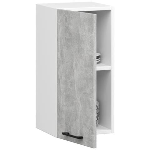 Mobile da cucina pensile OLIWIA, 1 anta, 30x30x58 cm, Colore Bianco e Grigio Cemento - Foto 2
