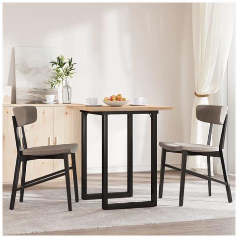 Tavolo Da Pranzo Telaio A O 70x70x75,5 Cm Massello Pino E Ghisa - Foto 3