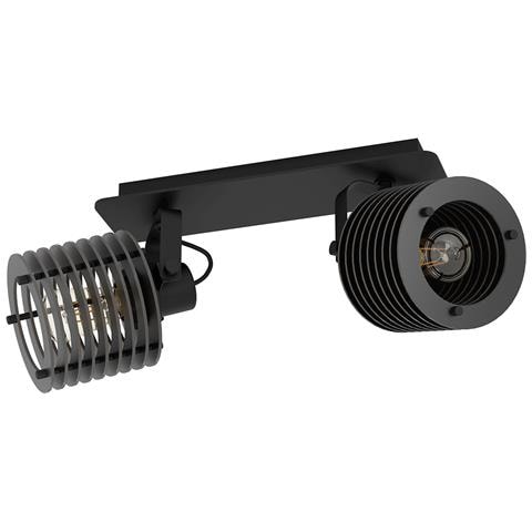 Spot Contemporaneo Segovia In Acciaio Nero 2 Luci E27 40w Ip20 - Foto 1
