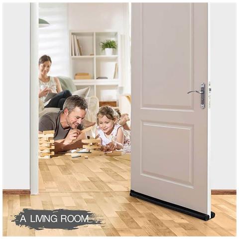 Parafreddo Sottoporta Isolante Doppio Isolamento 95cm Paraspiffero Nero - Foto 2