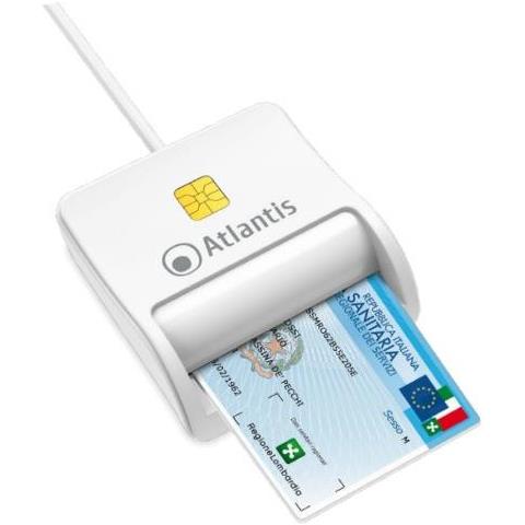 Lettore   P005-smartcr-u Smart Card Reader Per Cns/crs/ts Firma Digitale Fascicolo Sanit. Siti Gov. Usb Cavo 120cm Bianco - Foto 1