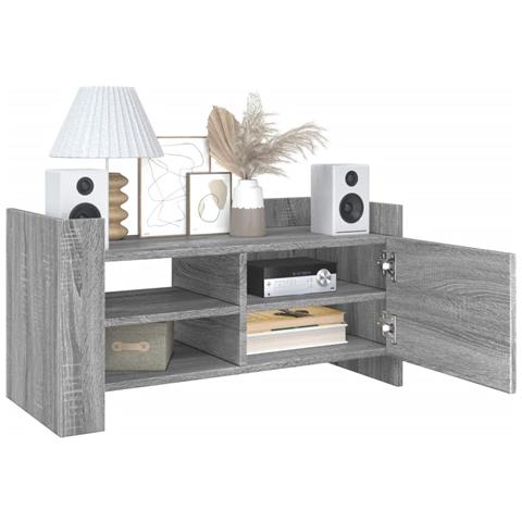 Mobile Porta Tv Grigio Sonoma 80x35x40 Cm In Legno Multistrato - Foto 3
