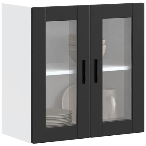 Pensile Da Cucina Con Porta In Vetro Porto Nero - Foto 1