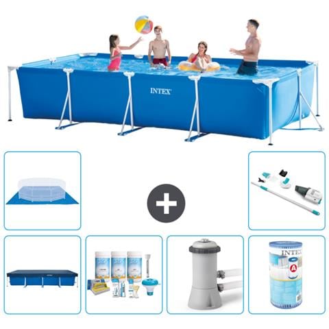 Piscina Fuori Terra - Rettangolo - 450x220x84 Cm - Blu - Include Accessori Coordinati A308 - Foto 1