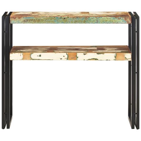 Tavolo Consolle 90x30x75 Cm In Legno Massello Di Recupero - Foto 1