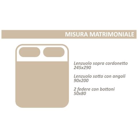 Completo Lenzuola Letto 100% Cotone Made In Italy Disegno Drops Matrimoniale Grigio - Foto 2