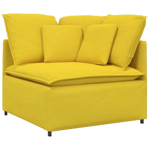 Modulo Angolare Divano Modulare con Cuscini Giallo Chiaro 100cm - Foto 1