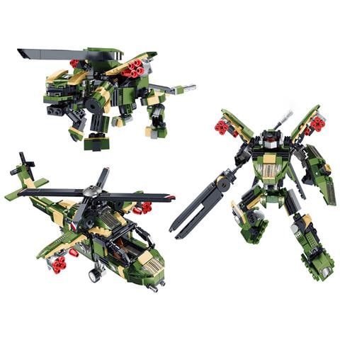 3 In 1 Elicottero Robot Militare 451 Pezzi Set Di Costruzione Trasformabile - Foto 2