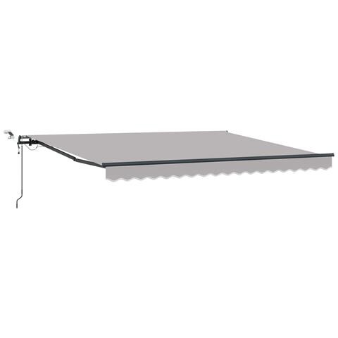 Tenda Retrattile Automatica  con Luce Grigia Chiara 400x350 cm, Tessuto di Ricambio per Tenda  per Struttura 4x3.5 m Grigia Chiara - Foto 1