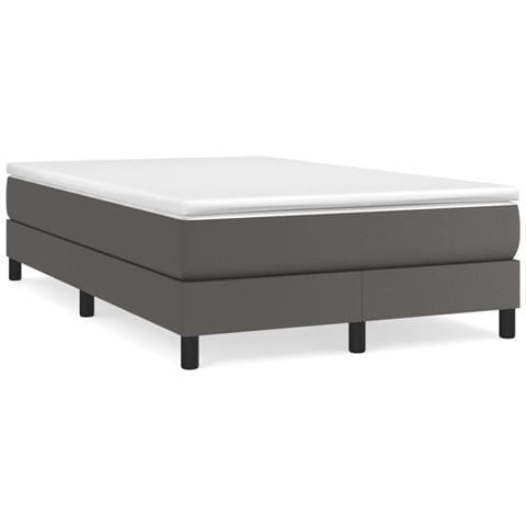 Giroletto a Molle con Materasso Grigio 120x200 cm in Similpelle - Foto 1
