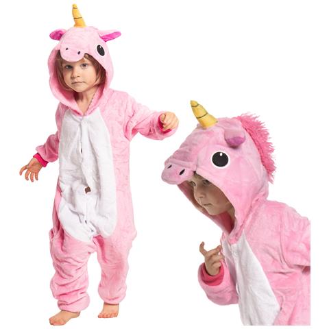 Pigiama Per Bambini Kigurumi Onesie Costume Pegaso Rosa 115-125 Cm - Foto 1