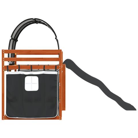 Letto a Castello con Scivolo e Tende Bianco e Nero 90x200 cm - Foto 9