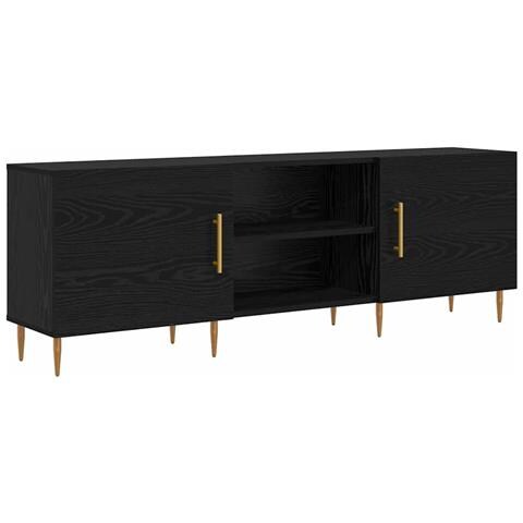 Mobile TV Rovere nero 150 x 30 x 50 cm Legno multistrato - Foto 1