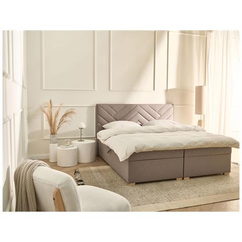 Divano Letto Con Contenitore Tessuto Esquire 180 X 200 Cm Tortora - Foto 1