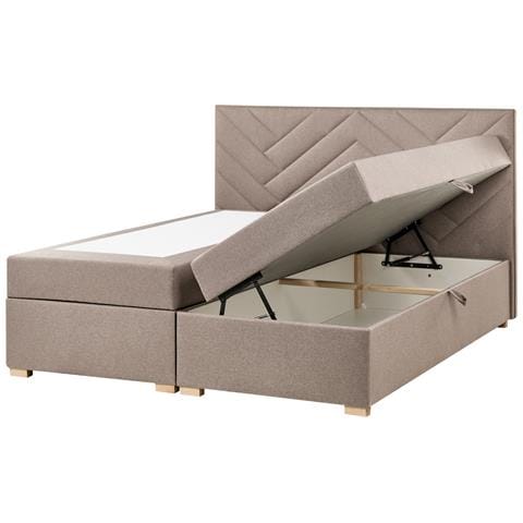 Divano Letto Con Contenitore Tessuto Esquire 180 X 200 Cm Tortora - Foto 2