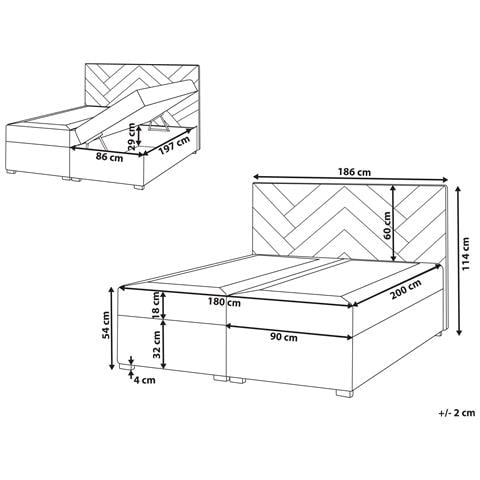Divano Letto Con Contenitore Tessuto Esquire 180 X 200 Cm Tortora - Foto 8