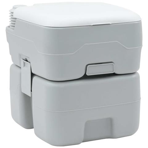 Toilette Portatile per Camping Grigio 41.5 x 36.5 x 42 cm - Foto 1