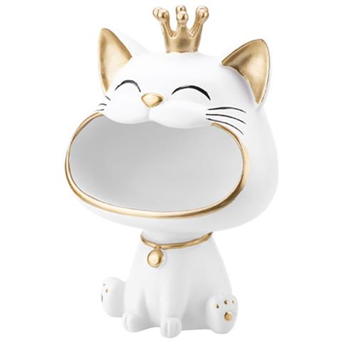Decorazione Da Interni King Cat Con Grande Sorriso, Bianco - Foto 4