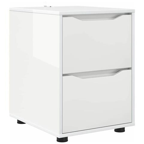 Armadio Bianco Lucido 40 x 48 x 57 cm Legno multistrato - Foto 1