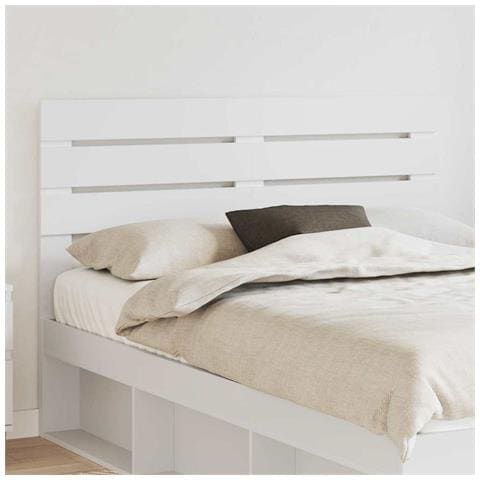 Testiera con testiera Bianco 160 cm Legno multistrato - Foto 2