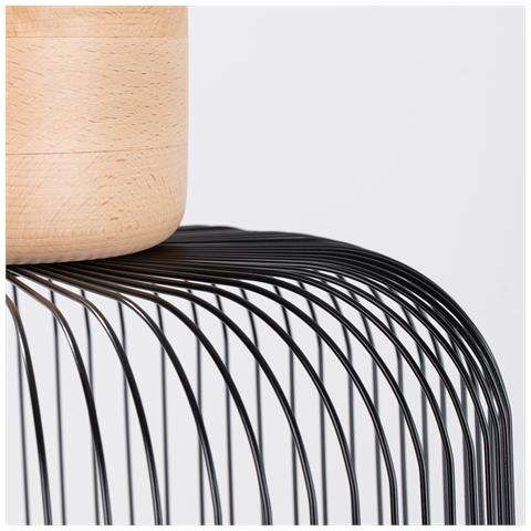 Lampada A Sospensione Gabbia 35 Sl. 1847 - Industriale Lampada A Sospensione Legno Nero /naturale 183x35x35 Cm - Foto 8