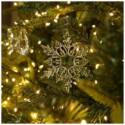 Ornamenti Fiocco Di Neve Acrilico - 12 Pezzi Pendenti Trasparenti Per Albero Di Natale - Foto 2