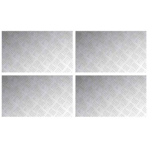 Dischi Quadrati 4 pcs Argento 70 x 40 cm Alluminio - Foto 1