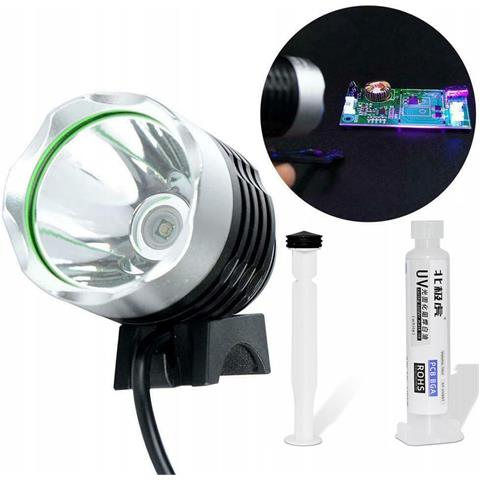 Set Soldermaska Bianca 10ml Con Pistone E Lampada Uv - Protezione Pcb, Isolamento, Rapido Indurimento | Ideale Per Riparazione Circuiti Stampati - Foto 1