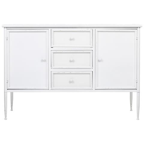 Credenza In Metallo Bianco Con 2 Ante E 3 Cassetti 120x41x80h Cm - Foto 2