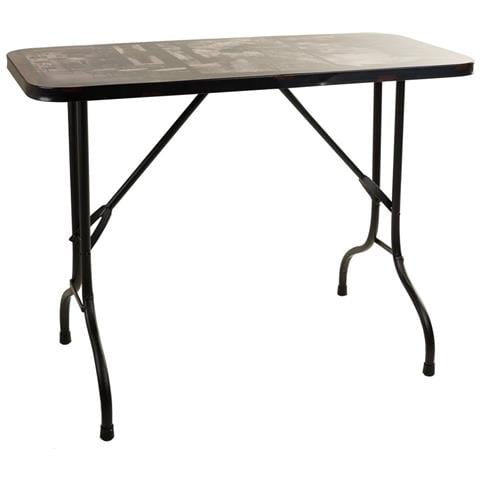 Tavolo Rettangolare In Metallo Nero 100x47x75h - Foto 1