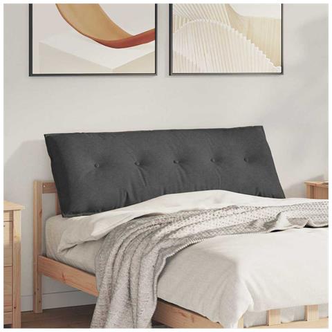 Cuscino per Schiena Grigio scuro 140 x 50 cm Tessuto in Cords - Foto 2