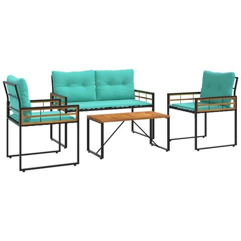 Set di Mobili da Esterno con cuscino 4 pcs Turchese - Foto 1