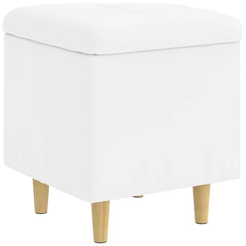 Pouf contenitore Bianco 40 x 40 x 45 cm Pelle sintetica - Foto 1