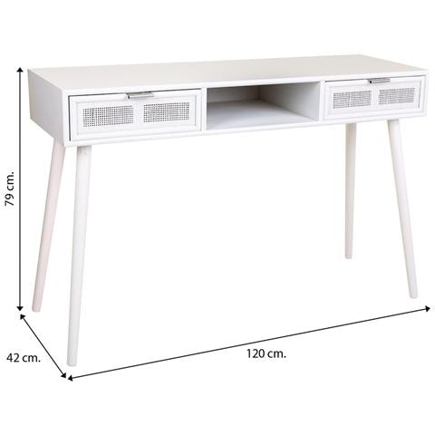 Mobile Da Ingresso In Legno E Griglia Bianca 120x42x79h - Foto 7