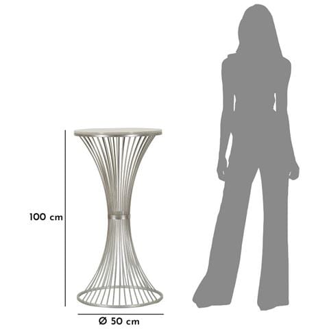 Tavolino Vkh581-argento-marmo-50x50x100 Cm - Foto 8