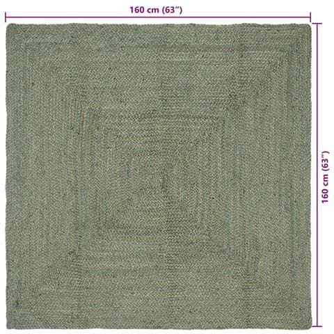 Tappeti per area Rettangolare Verde Oliva 160 x 160 cm Juta - Foto 7
