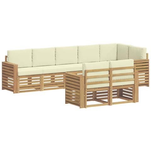 Set di divani da esterno 8 pcs Bianco e Crema - Foto 1