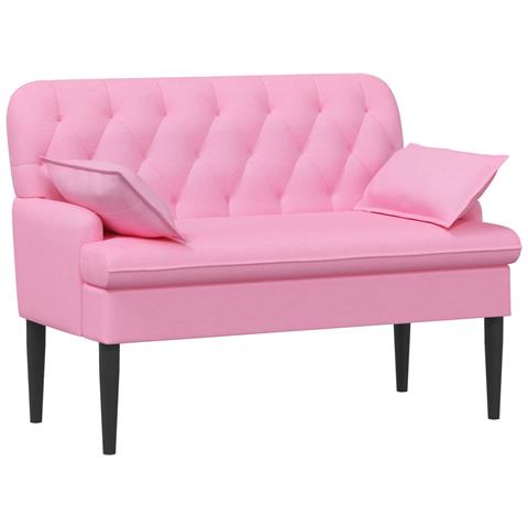 Loveseat con bottoni imbottiti Rosa 111 x 68 x 80 cm Tessuto - Foto 1