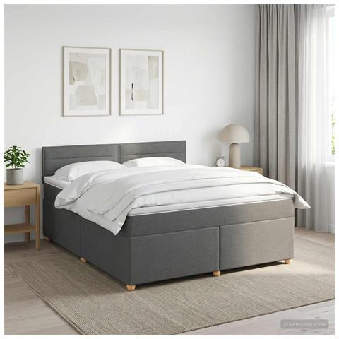 Letto box spring con materasso Grigio Scuro 140 x 200 cm - Foto 2