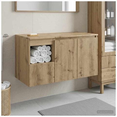 Set di mobili per il bagno 2 pz Rovere Artigianale - Foto 9