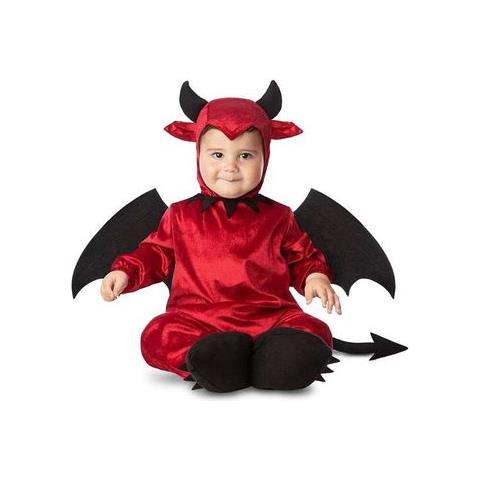 Costume Baby Devil Cappello, Ali, Tuta con Coda e Stivaletti Taglia 24-36 M - Foto 1