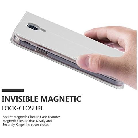 Custodia Compatibile Con Samsung Galaxy S4 In Classy Argento - Coperchio Protettiva Con Chiusura Magnetica, Funzione Stand E Tasca Per Le Carte - Foto 2