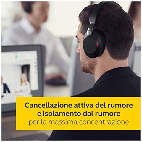 Evolve2 85 Cuffie Wireless con Supporto di Ricarica, Cuffie Certificate Microsoft Teams con Batteria a Lunga Durata, Adattatore Bluetooth USB-C, Nero - Foto 9