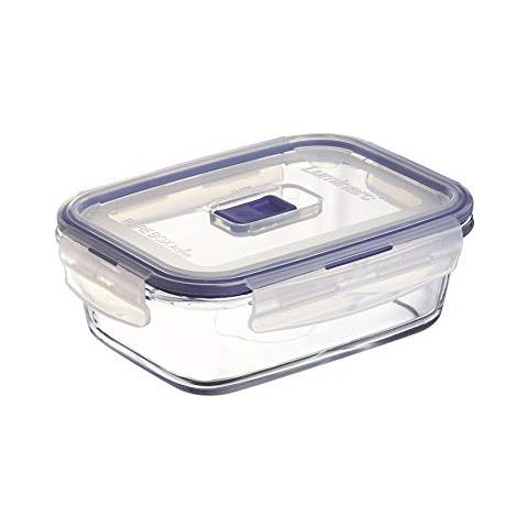 Josef Mäser Gmbh Luminarc Serie Pure Box 252547 - Set Da 3 Contenitori (1 X 38cl, 1 X 82cl, 1 X 122cl) Per Alimenti Di Forma Rettangolare, Con Coperchio Attivo - Foto 3