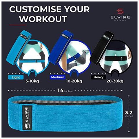 Bande Di Resistenza (3 Pack) Booty Band Set Bande Di Resistenza Del Tessuto Per Glutei Fianchi E Gambe Esercizio E Fitness Yoga Pilates Crossfit Fisioterapia E Recupero Uomini Donne - Foto 4