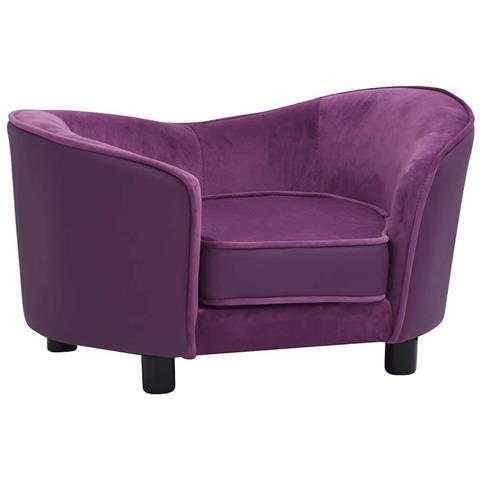 Divano per Cani Borgogna 69x49x40cm in Peluche e Similpelle - Foto 1