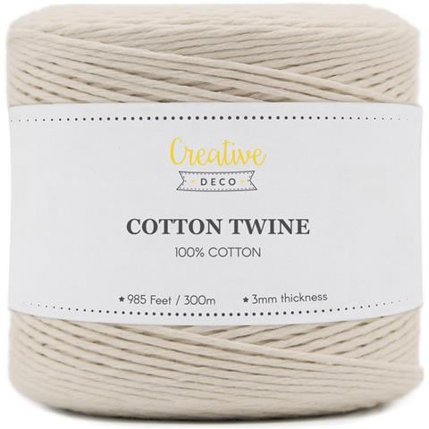 3mm X 300m Macrame Corda Beige | Filo Cotone Uncinetto | 2-3 Mm (+-0.5mm) | 15 Strati | Grande Spago Da Cucina Rotolo Spessi Naturali Forte | Decorazione Casa Artigianato Artistico Foto - Foto 1