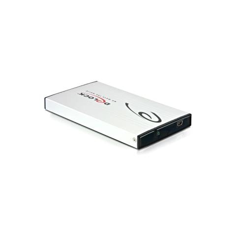 2.5" Ex. enclosure SATA HDD, 6,35 cm (2.5") , Seriale ATA II, USB 2.0/1.1, Nero, Argento, Alluminio, Win 2000 / XP / Vista - Foto 1
