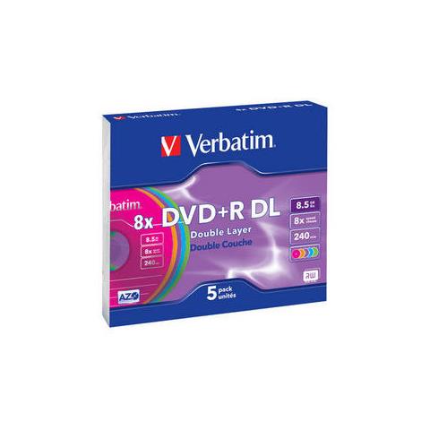 Supporto registrabile DVD 43682 - DVD+R DL - 8x - 8,50 GB - 5 Pacco Slim Jewel Case - 120mm - 4 Ora Tempo di registrazione massimo - Foto 1