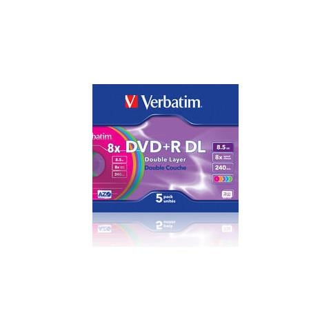 Supporto registrabile DVD 43682 - DVD+R DL - 8x - 8,50 GB - 5 Pacco Slim Jewel Case - 120mm - 4 Ora Tempo di registrazione massimo - Foto 2